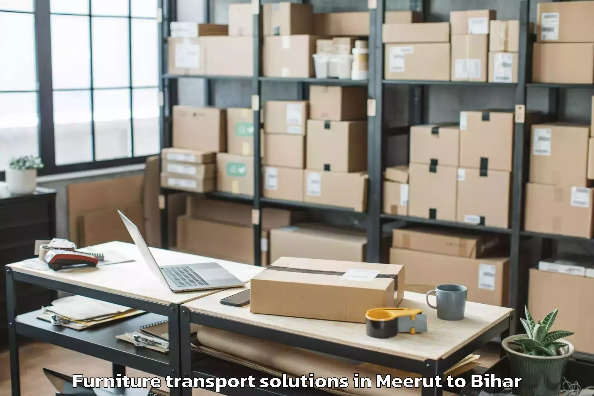 Easy Meerut to Garkha Furniture Transport Solutions Booking